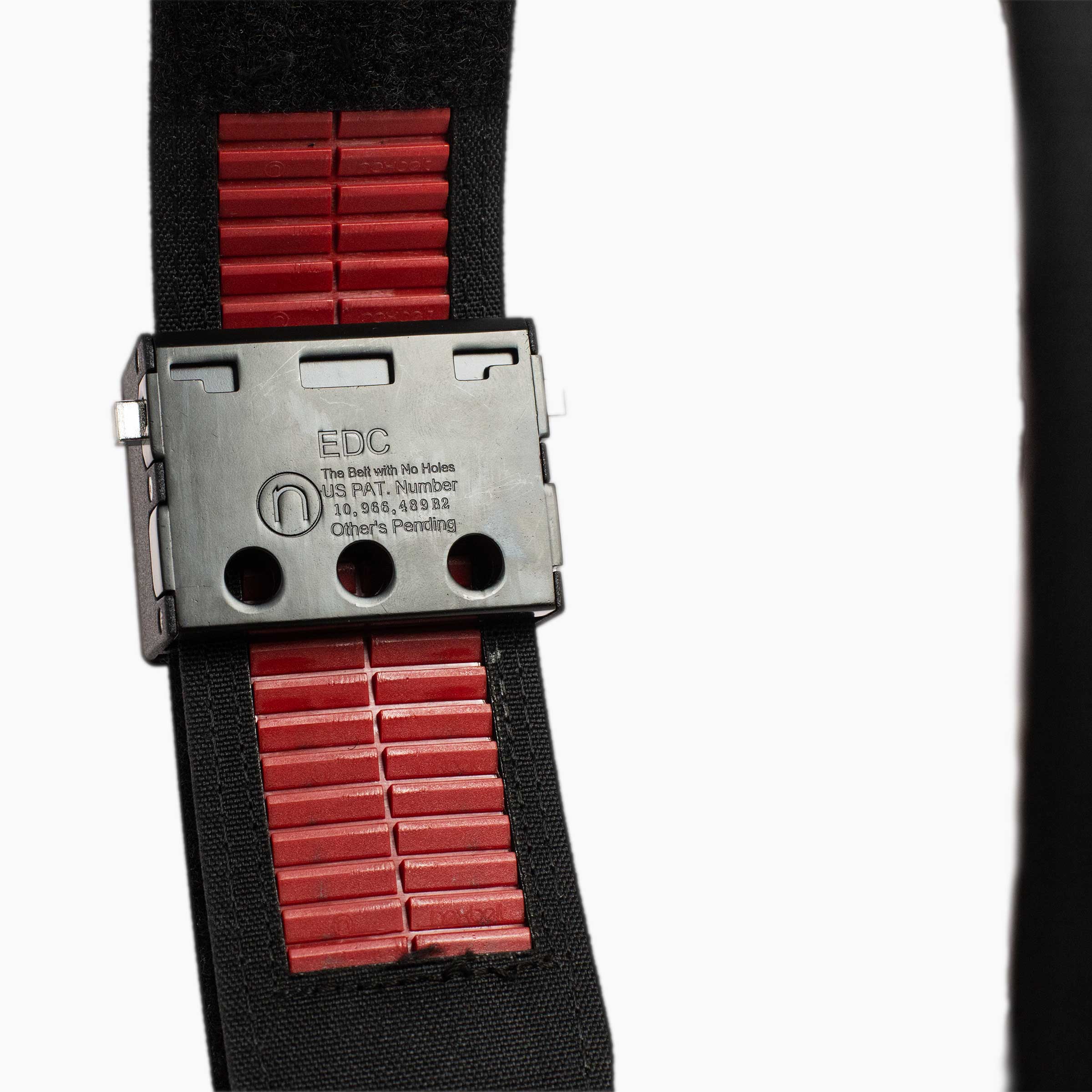 Black Leather Duty Ratchet Belt, Matte Black Buckle, 2.25" [57 mm] - Image 3