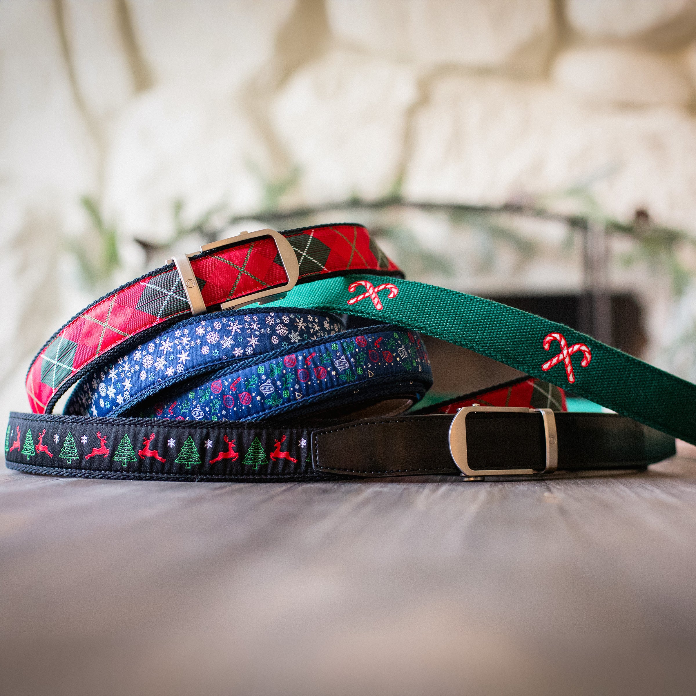 The Holiday Argyle Ribbon Ratchet Belt 1.38" [35mm] - Image 4